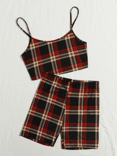 Plaid Biker Set