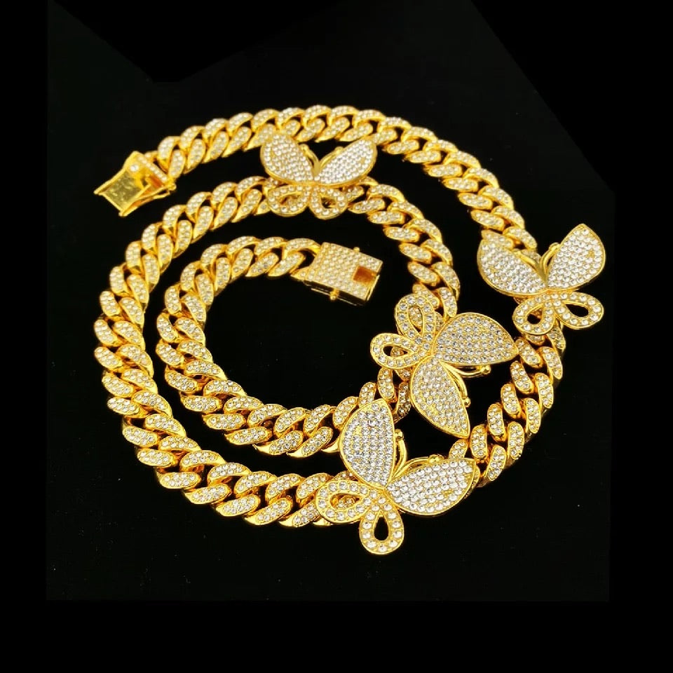 Butterfly Cuban Link Necklace